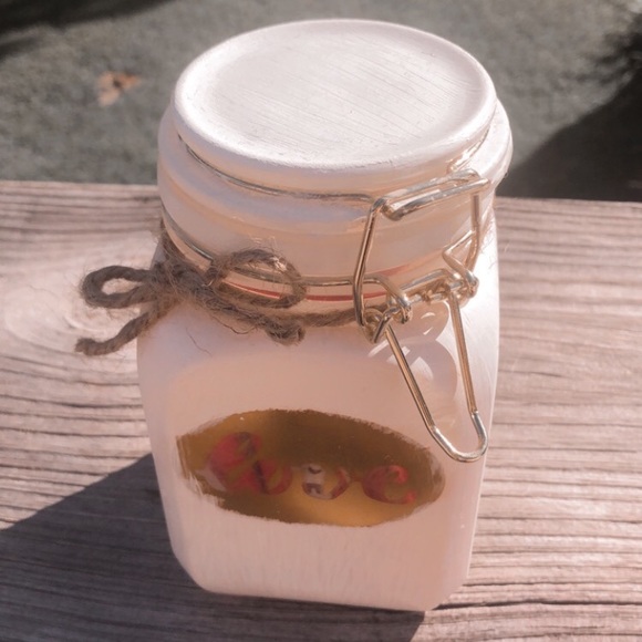 hand painted and decorated glass jar. - Picture 2 of 2